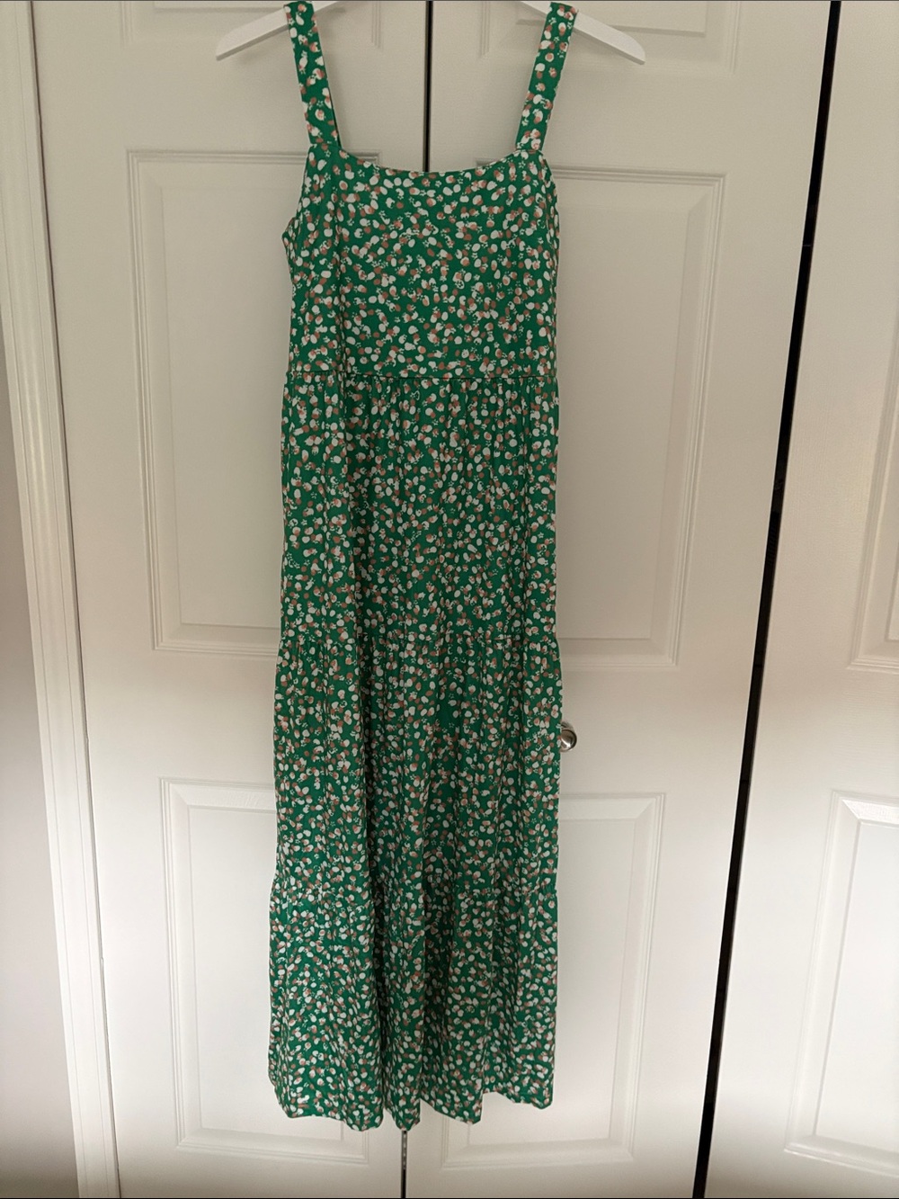 Green Floral Tiered Maxi Skirt - Women's